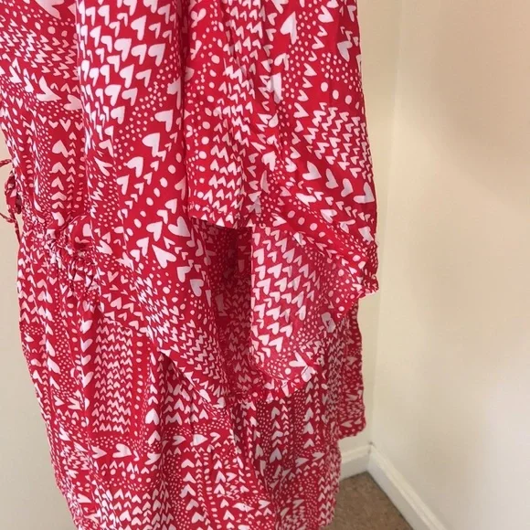 VICTORIA'S SECRET OS red printed duster or cover up - Picture 3 of 9